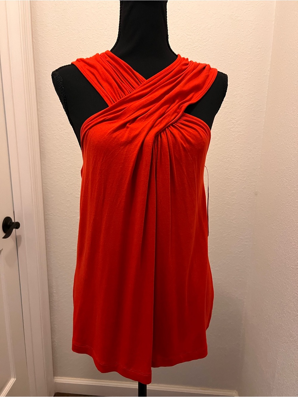 The Limited Red Sleeveless Draped Top